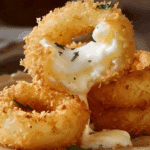 Mozzarella-Stuffed Onion Rings with Garlic Butter