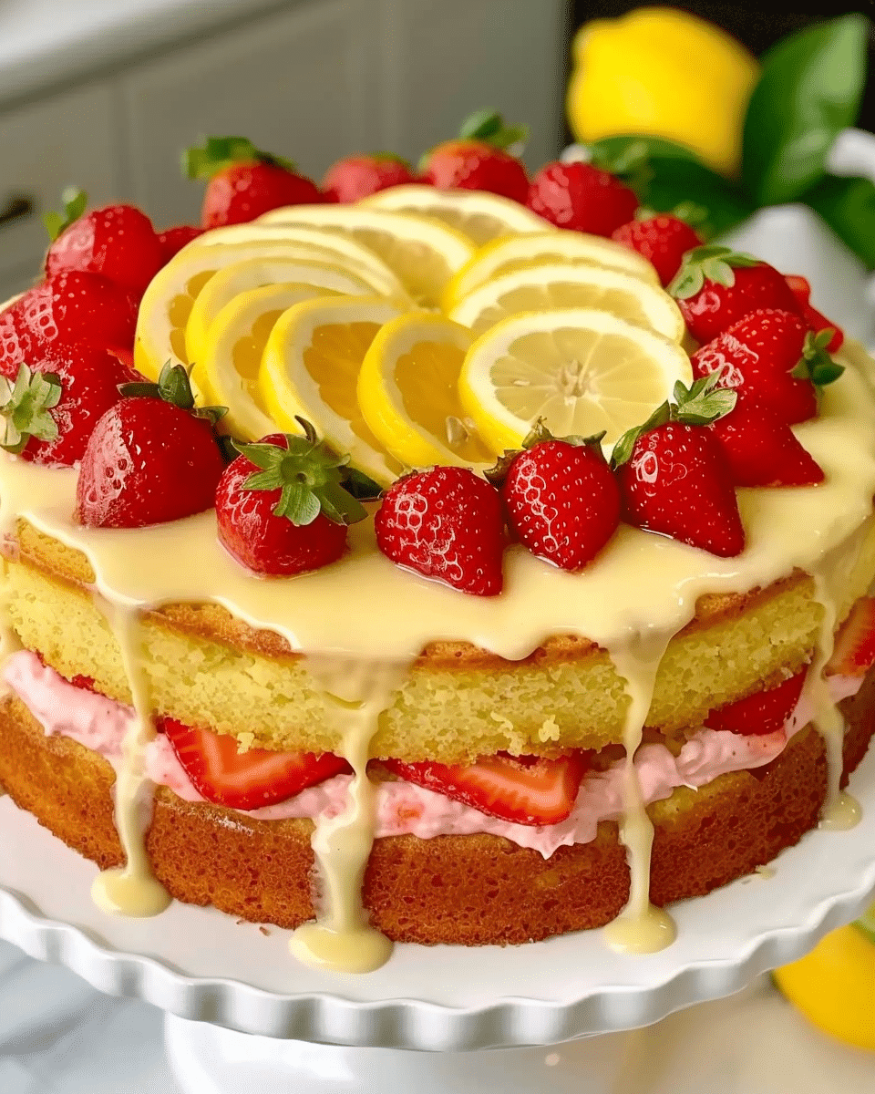 Strawberry Lemonade Buttermilk Cake
