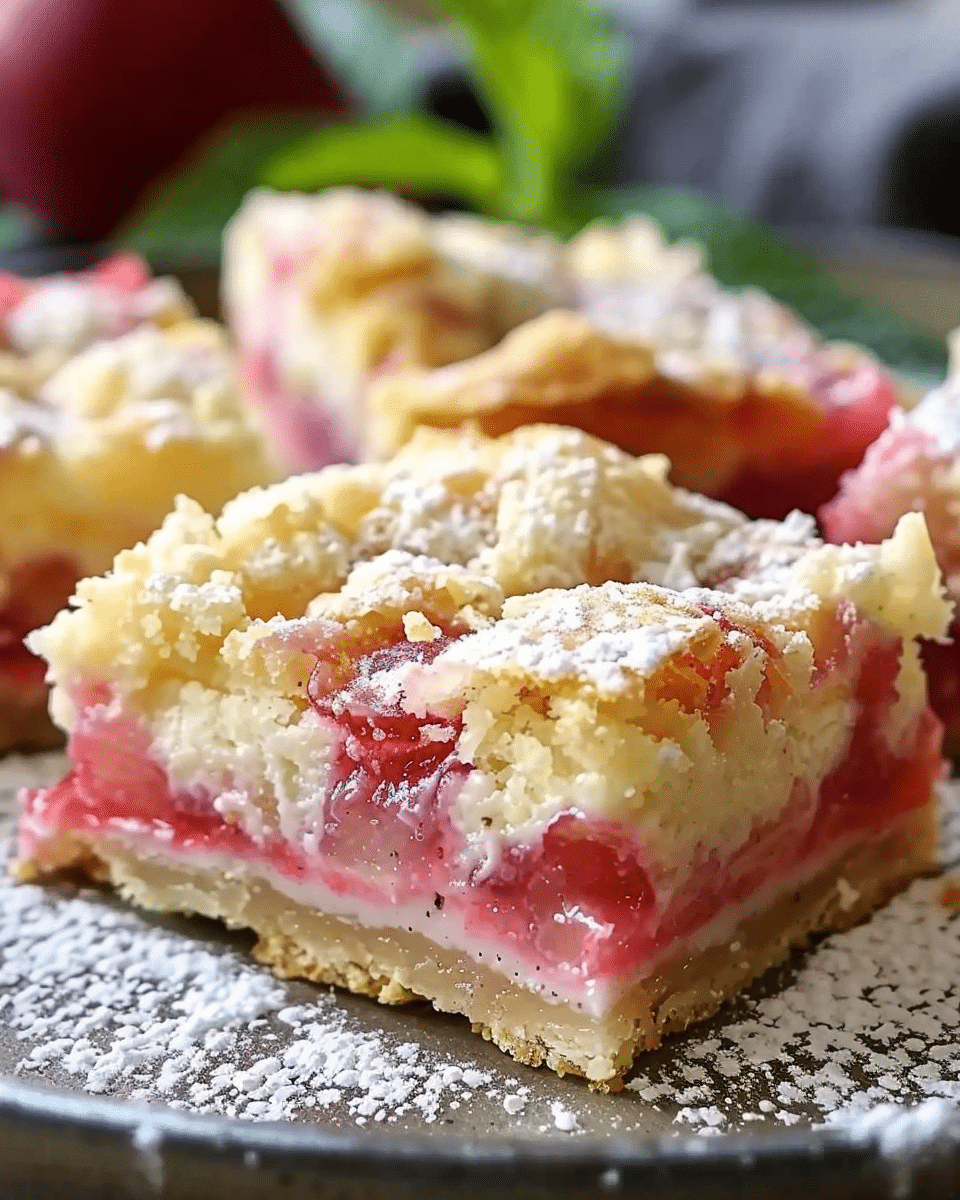 Sweet and Tangy Rhubarb Custard Bars That Melt in Your Mouth