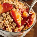 Warm Strawberry Peach Crisp with Buttery Oat Topping
