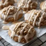 Spiced Crumble Coffee Cake Cookies with Vanilla Glaze