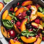 Honey Lime Basil Peach Fruit Salad