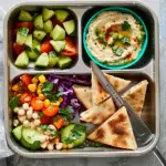 Cucumber Salad, Hummus & Pita Bento Box Lunch