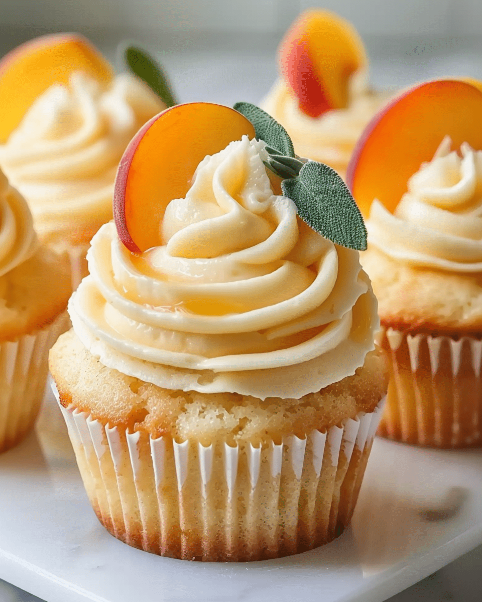 Honey Peach Cream Cheese Cupcakes