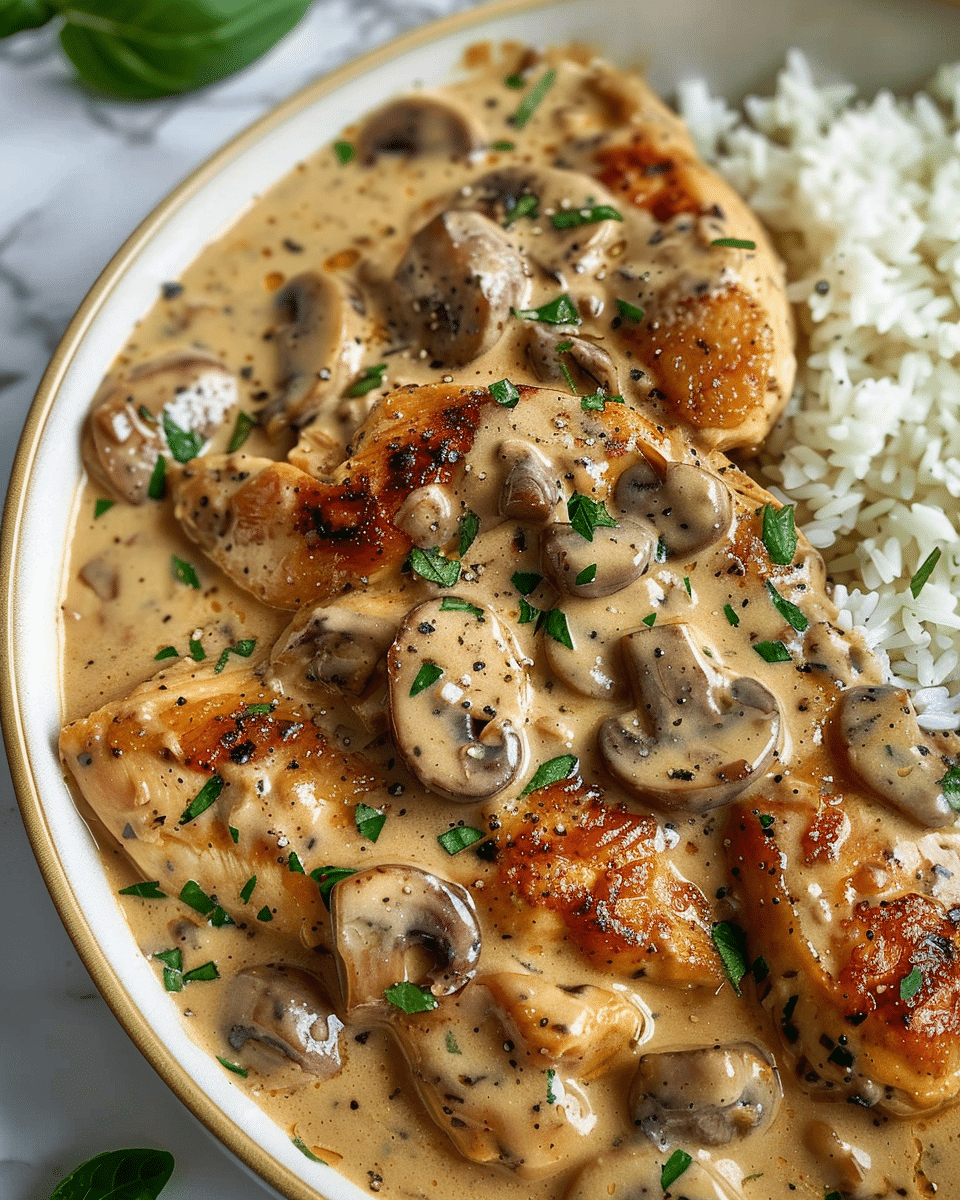 Creamy Garlic Mushroom Chicken Skillet