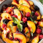 Honey Lime Basil Peach Fruit Salad