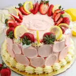 Fresh Strawberry Lemon Layer Cake with Zesty Frosting