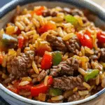 Savory Beef and Bell Pepper Rice Bowls with Garlic Soy Sauce