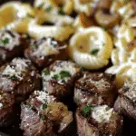 Garlic Butter Steak Bites & Parmesan Alfredo Shells