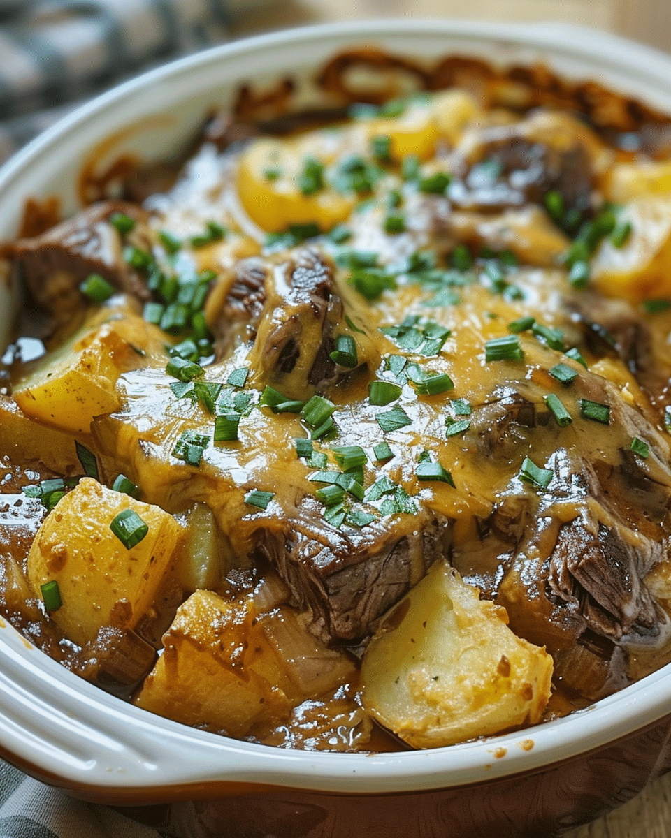 Crockpot Loaded Steak and Potato Bake for the Ultimate Comfort Meal